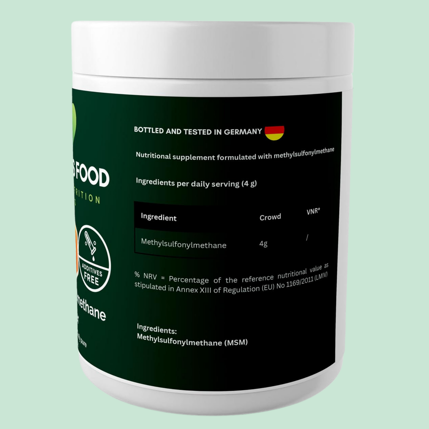 MSM (Méthylsulfonylméthane) 100% en Poudre - 500g -Pureté. Mobilité. Régénération.